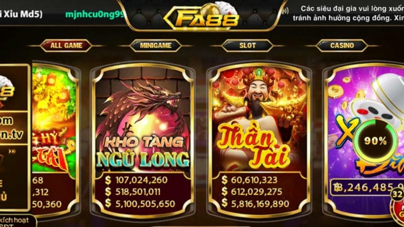 Thư viện game đa dạng tại Fa88 Play 