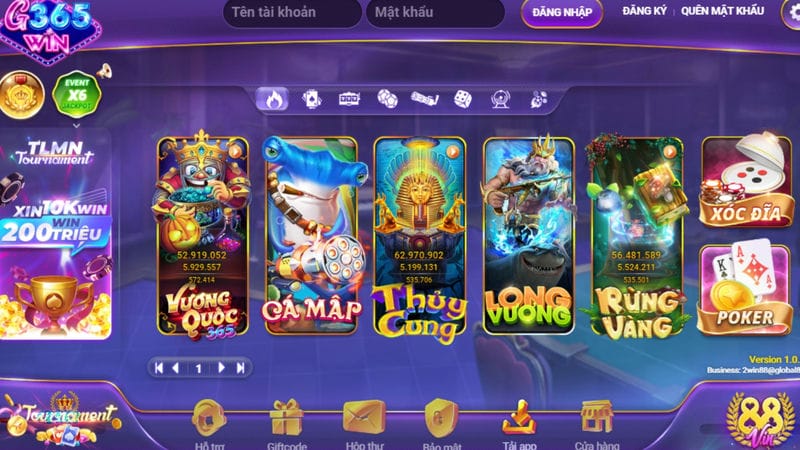  kho game đồ sộ tại G365 Win