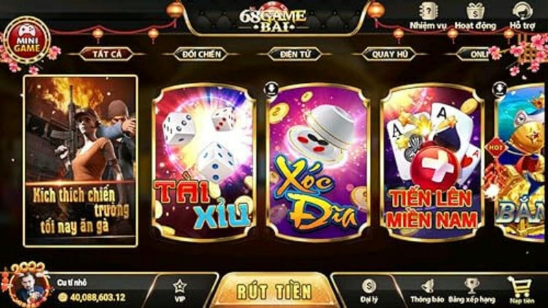 mục tiêu phát triển 68 Game bài