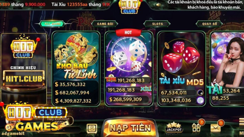 Hit Club hiện là cổng game bài trực tuyến 